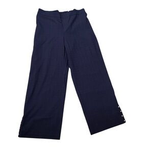 JM collection Stylish Navy Wide-Leg Pants